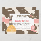 Invitations de douches pour bébés filles (Devant / Derrière)