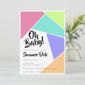 Invitations de douches pour bébés géométriques et (Debout devant)