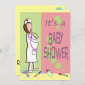Invitations de douches pour bébés infirmières (Devant / Derrière)