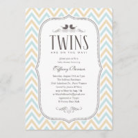 Invitations de douches pour bébés jumeaux