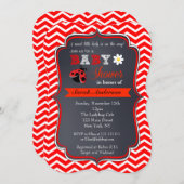 Invitations de douches pour bébés Ladybug (Devant / Derrière)