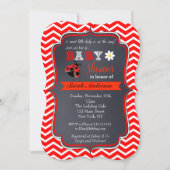 Invitations de douches pour bébés Ladybug (Devant)