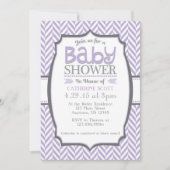 Invitations de douches pour bébés Lavender Grey He (Devant)
