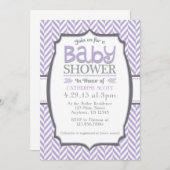 Invitations de douches pour bébés Lavender Grey He (Devant / Derrière)