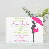 Invitations de douches pour bébés Magenta Silhouet (Debout devant)