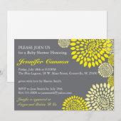 Invitations de douches pour bébés modernes et flor (Devant / Derrière)