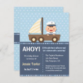 Invitations de douches pour bébés Nautical Little (Devant / Derrière)