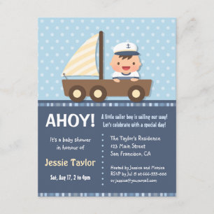 Invitations de douches pour bébés Nautical Little