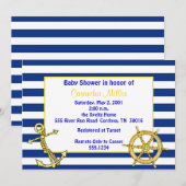 Invitations de douches pour bébés nautiques (Devant / Derrière)