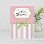 Invitations de douches pour bébés Pastel Stripes (Debout devant)