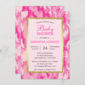 Invitations de douches pour bébés PINK CAMO - Fill (Devant / Derrière)