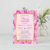 Invitations de douches pour bébés PINK CAMO - Fill (Debout devant)