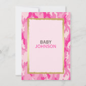 Invitations de douches pour bébés PINK CAMO - Fill (Dos)