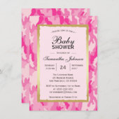Invitations de douches pour bébés PINK CAMO - Fill (Devant / Derrière)