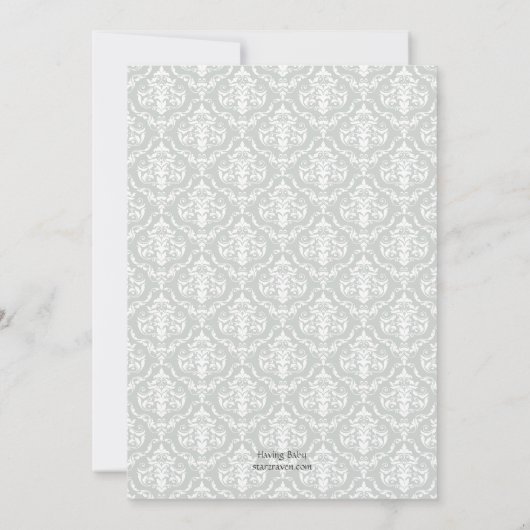 Invitations de douches pour bébés pourpres et gris (Dos)