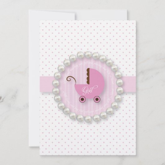 Invitations de douches pour bébés roses et Brown b (Devant)