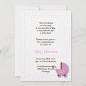 Invitations de douches pour bébés roses et Brown b (Dos)