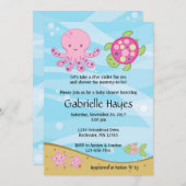 Invitations de douches pour bébés roses sous la me (Devant / Derrière)