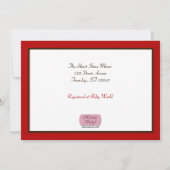 Invitations de douches pour bébés rouges à singe m (Dos)