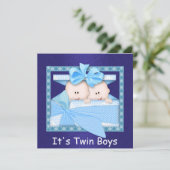 Invitations de douches pour bébés Twin BOYS (Debout devant)