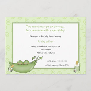 Invitations de douches pour bébés Twins