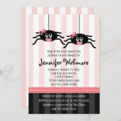 Invitations de douches pour bébés Twins Pink Spide (Devant / Derrière)