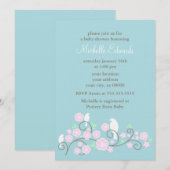 Invitations de douches pour oiseaux et fleurs (Devant / Derrière)
