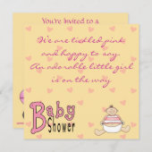 Invitations de douches roses chetées (Devant / Derrière)