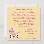 Invitations de douches roses chetées (Dos)