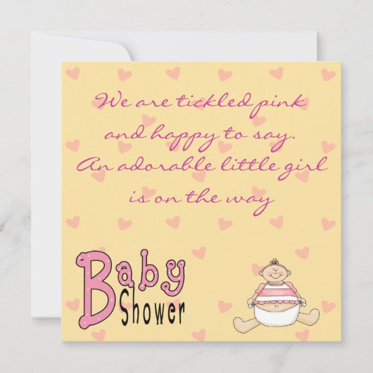 Invitations de douches roses chetées (Devant)