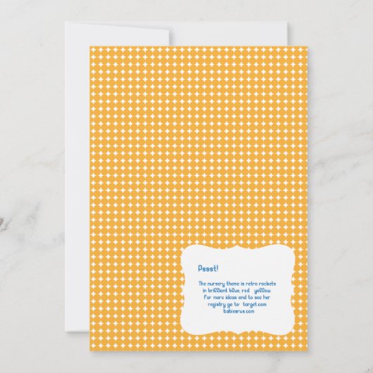 Invitations de douches Stellar Rocket (Dos)