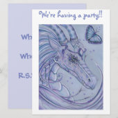 Invitations de dragon de lavande gelée pour enfant (Devant / Derrière)