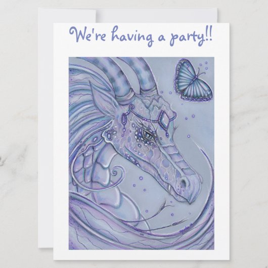 Invitations de dragon de lavande gelée pour enfant (Devant)