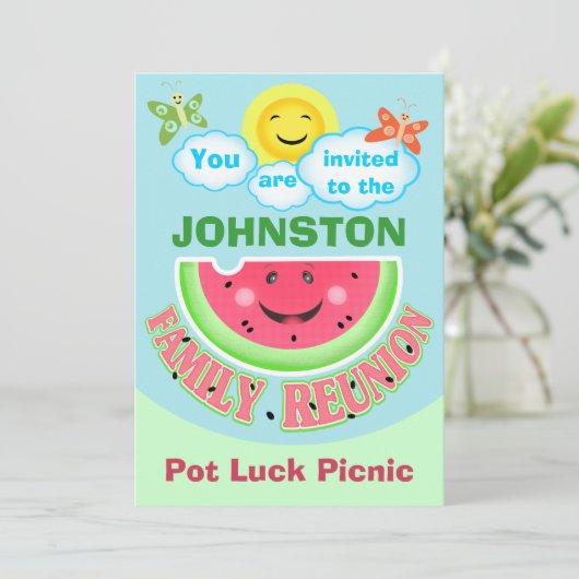 Invitations de famille de BBQ fait sur commande de (Debout devant)