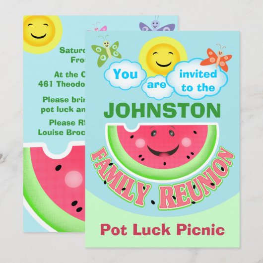 Invitations de famille de BBQ fait sur commande de (Devant / Derrière)