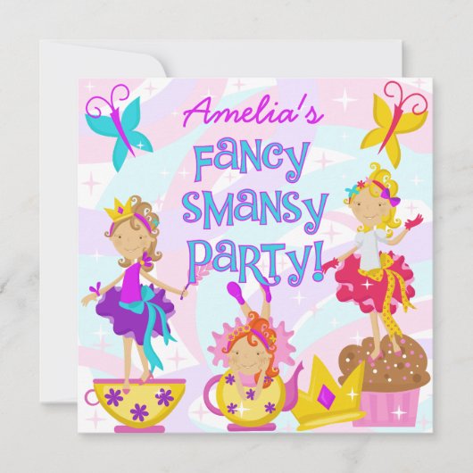 Invitations de fantaisie de fête d'anniversaire de (Devant)