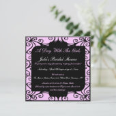 Invitations de fantaisie roses et noires (Debout devant)