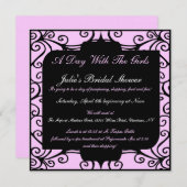 Invitations de fantaisie roses et noires (Devant / Derrière)