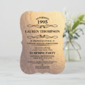 Invitations de Faux Gold Foil Étiquette Party (Debout devant)