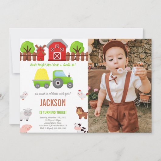 Invitations de fermes personnalisables pour les en (Devant)