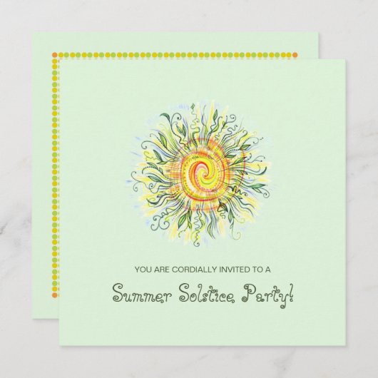 Invitations de festival/partie de solstice d'été (Devant / Derrière)