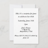 Invitations de "fête" (Dos)