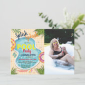 Invitations de fête à la piscine pour anniversaire (Debout devant)
