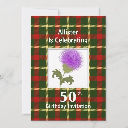 Invitations de fête à thème écossais (Devant)