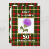 Invitations de fête à thème écossais (Devant / Derrière)