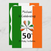Invitations de fête à thème irlandais (Devant / Derrière)