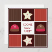 Invitations de fête annuelle de l'échange de cooki (Devant / Derrière)