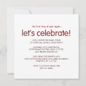 Invitations de fête annuelle de l'échange de cooki (Dos)