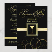 Invitations de fête - avec le monogramme (Devant / Derrière)