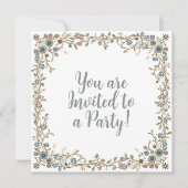 Invitations de fête avec une frontière florale des (Devant)